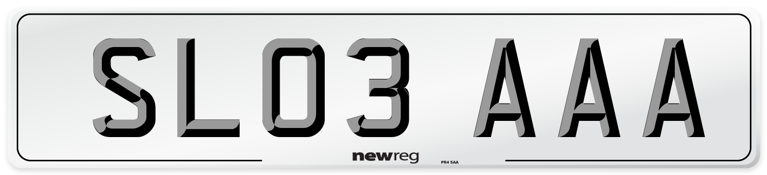 SL03 AAA Number Plate from New Reg